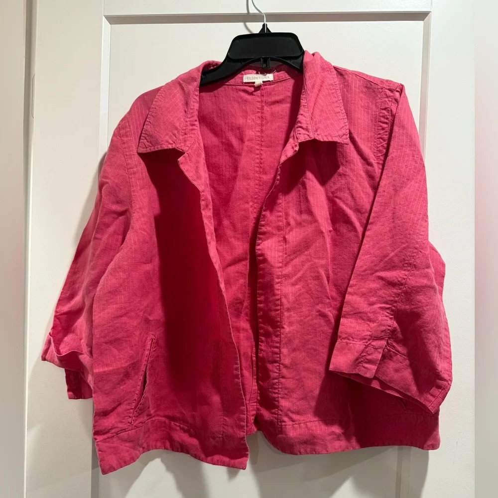 Eileen Fisher Pink Open Front Jacket - Picture 1 of 6